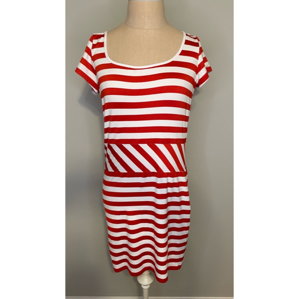 Susanna Monaco Red and White Striped Dress Size Medium